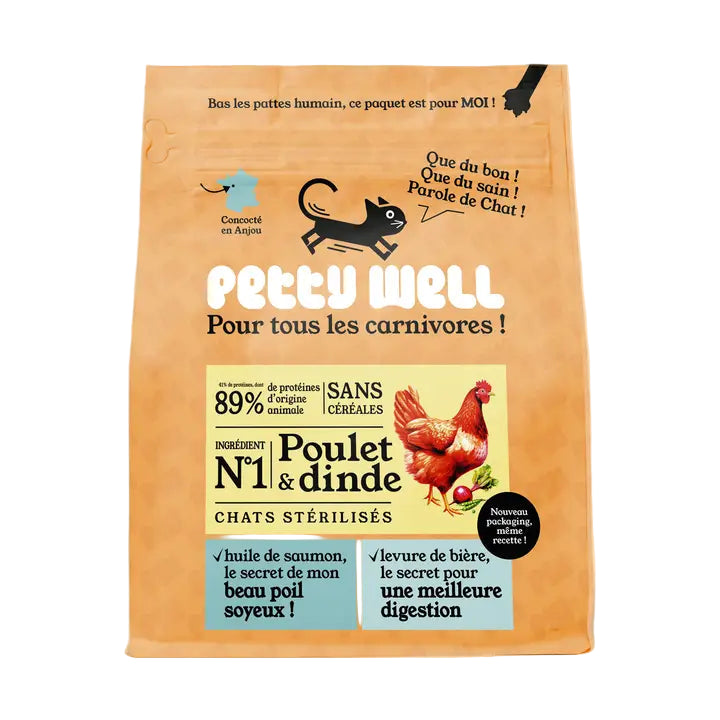 Croquettes pour chat sans céréales - Poulet & dinde