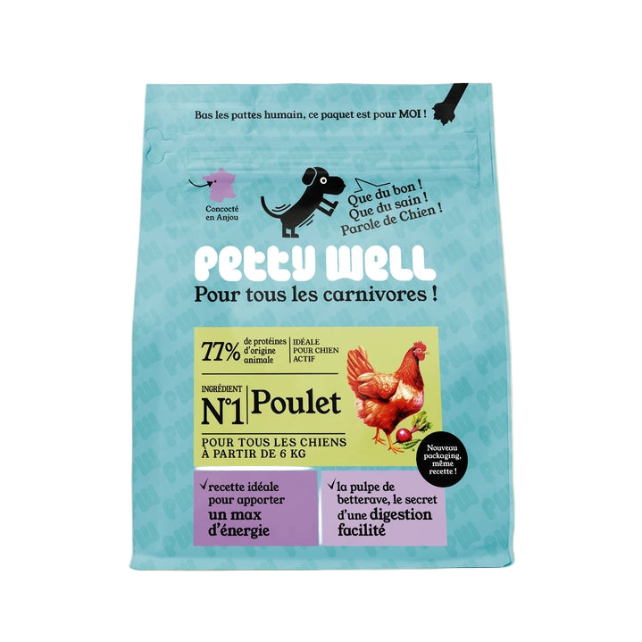 Croquettes pour chien Petty well Chiens Actifs - Energie +